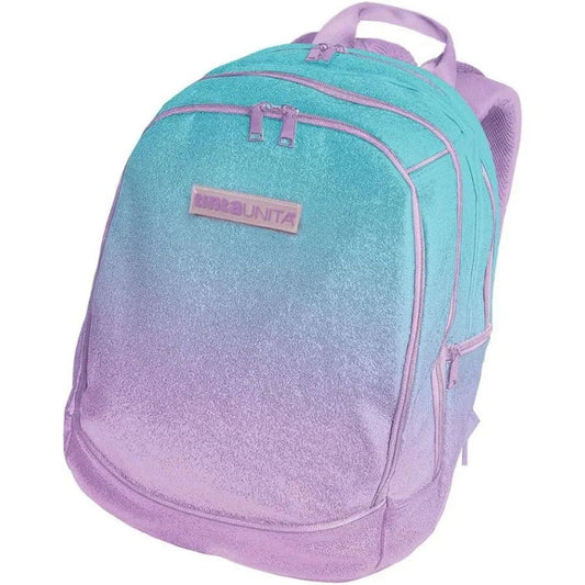 Tinta Unita - Zaino Cross System Glitter Gradient Viola/Azzurro